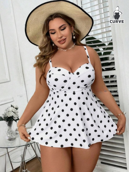 Black and White Polka Dot Two Piece