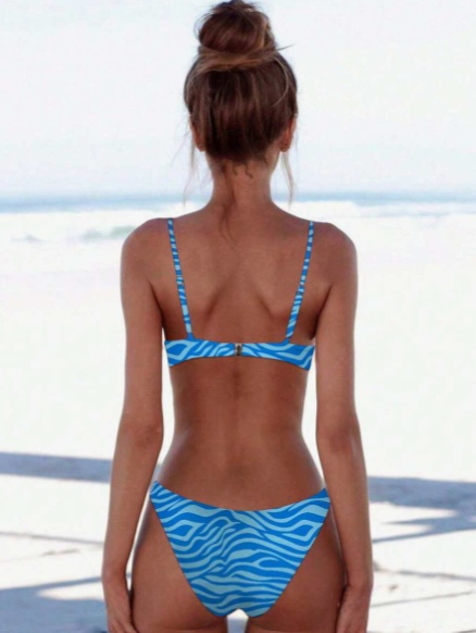 Blue Wavy Bikini Set