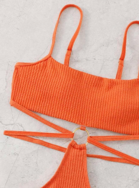 Burnt Orange One-Piece with Gold Rings