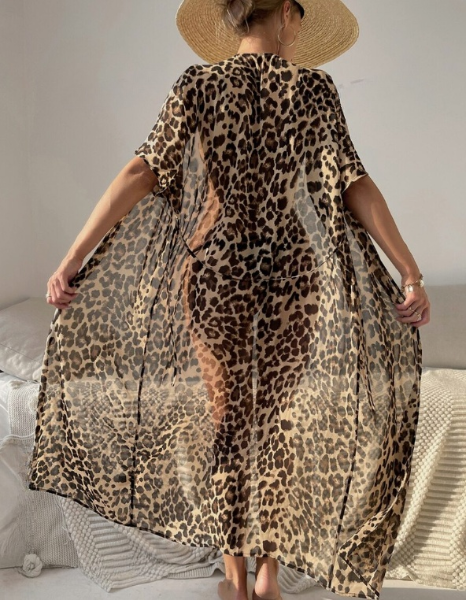 Leopard Chiffon Kimono