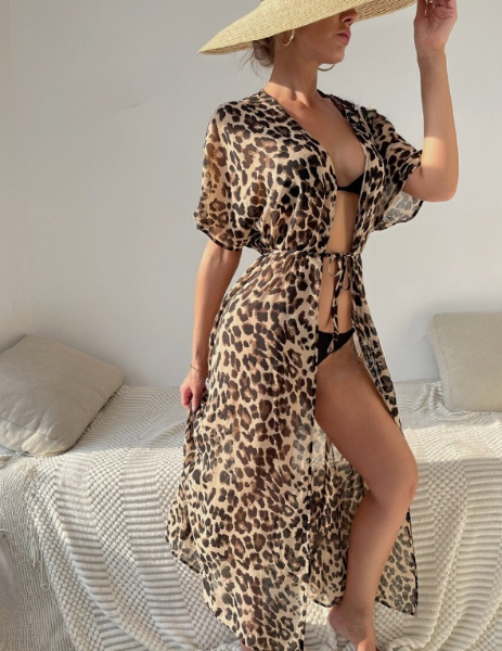 Leopard Chiffon Kimono