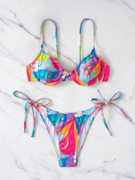 Color Pop Underwire Top and Bikini Bottom Set