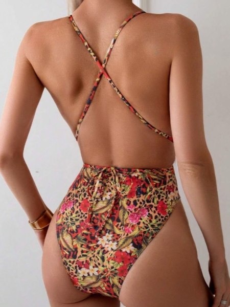 Leopard Floral One-Piece