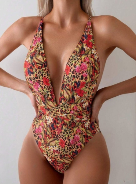 Leopard Floral One-Piece